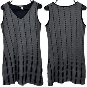 Saint Tropez West VTG Gray Black Cutout Sleeveless Dress Punk Goth Grunge Fairy